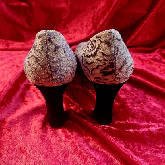 Shoes Vintage PANCALDI Velvet Leather Women Italy 1990s - Picture 8 of 16